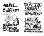 L’avocat Hervé de Lépinau caricaturé en lapin par Corteggiani dans un journal tiré à 85 exemplaires.