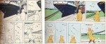 Hergé réutilise les dessins en noir pour la version couleur du « Crabe aux pinces d’or ».