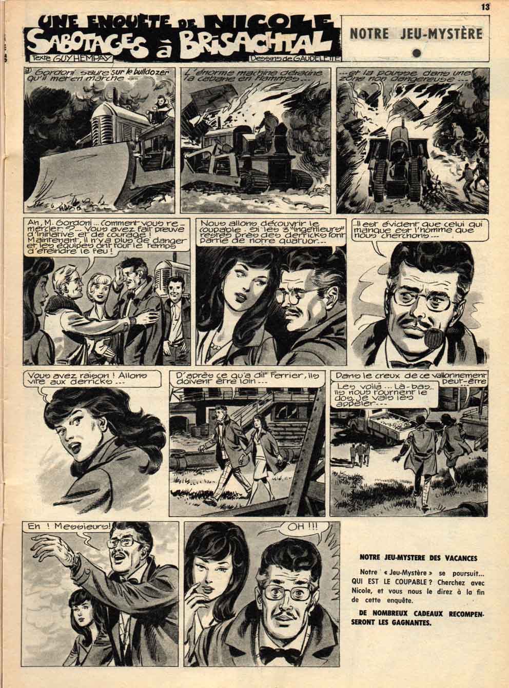 « Une enquête de Nicole » J2 magazine n° 23 (09/07/1964).