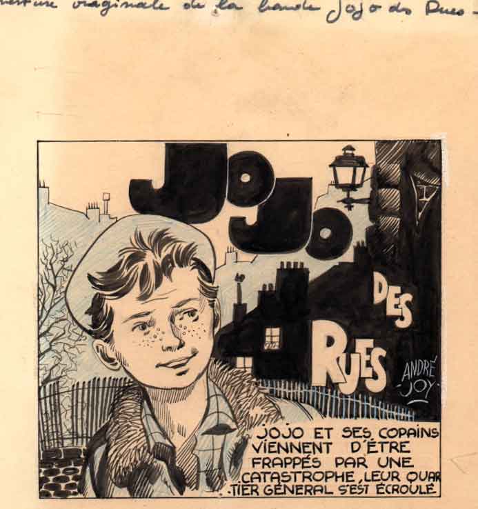 Titre pour « Jojo des rues » dessin original (1956).