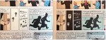 Hergé a repris et découpé-collé les images de l’édition N & B pour reconstruire l’album en couleurs.