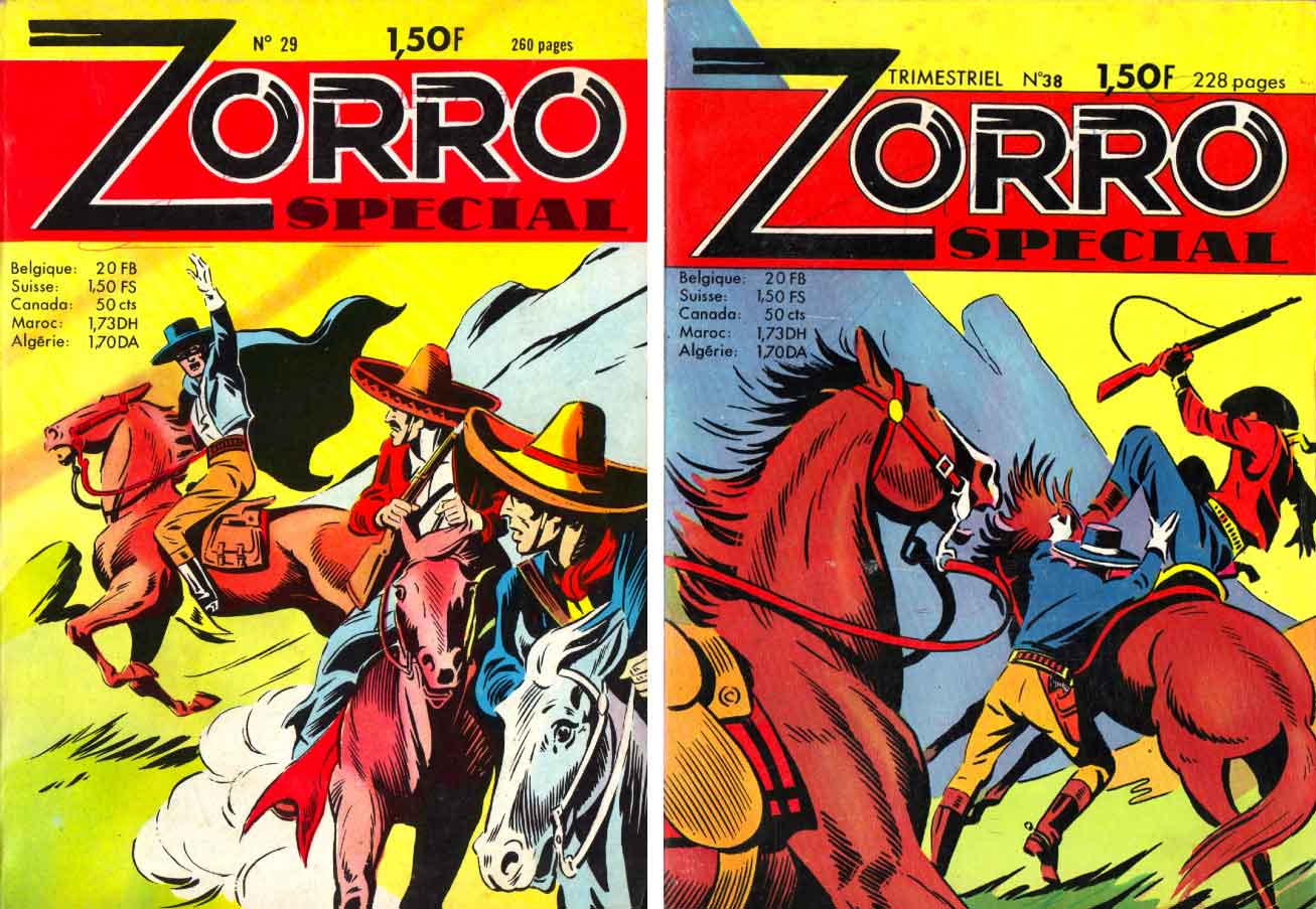 Couvertures Spécial Zorro n° 29 (06/1965) et 38 (11/1967).