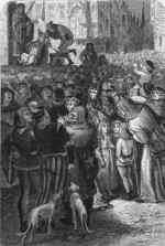 Exécution de la truie infanticide de Falaise - Gravure de « L'homme et la Bête » (Arthur Mangin, 1872).