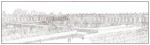Vue panoramique du Grand Trianon et des jardins (crayonné)