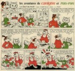 « Les Aventures de Canigou et Ron-ron » publicité avec Henriette Robitaillie publiée dans La Revue du club des bons maîtres en 1967.