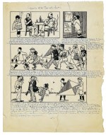 Original annoté par l'auteur de « L'Extraordinaire Aventure de Flup, Nénesse, Poussette et Cochonnet ».